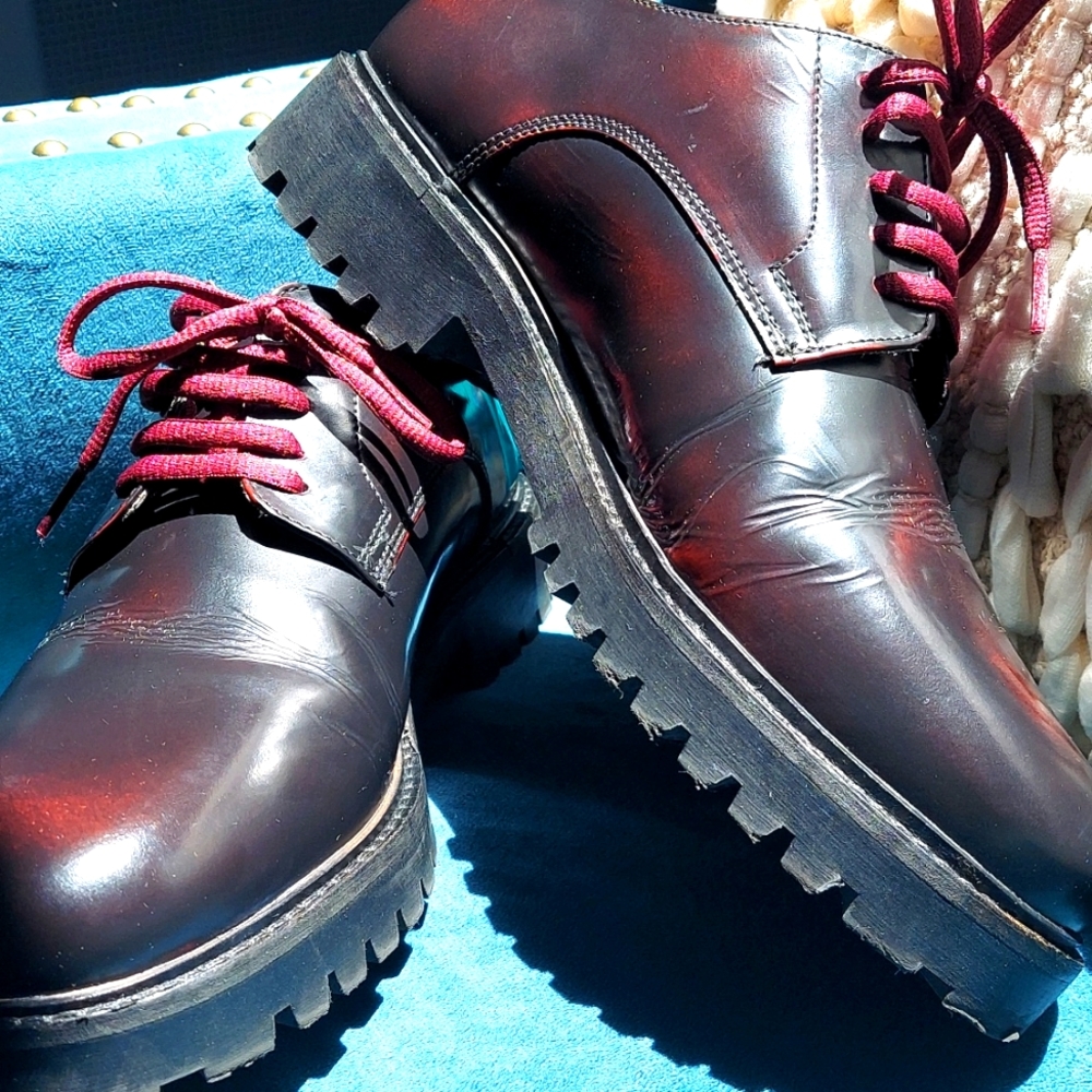 Walk London leather shoes for Men in Deep Burgandy/Brown Size 6
